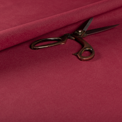 Peru Moleskin Plain Velvet Water Repellent Treated Material Ruby Red Colour Upholstery Fabric CTR-1739 - Roman Blinds
