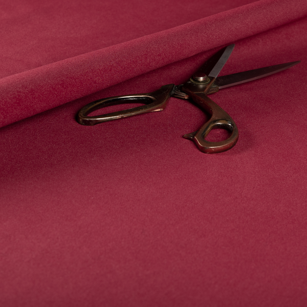 Peru Moleskin Plain Velvet Water Repellent Treated Material Ruby Red Colour Upholstery Fabric CTR-1739 - Handmade Cushions