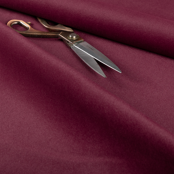 Peru Moleskin Plain Velvet Water Repellent Treated Material Plum Purple Colour Upholstery Fabric CTR-1740 - Made To Measure Curtains