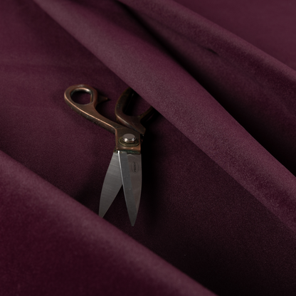 Peru Moleskin Plain Velvet Water Repellent Treated Material Wine Purple Colour Upholstery Fabric CTR-1741 - Roman Blinds