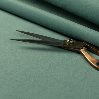 Peru Moleskin Plain Velvet Water Repellent Treated Material Teal Blue Colour Upholstery Fabric CTR-1744 - Roman Blinds