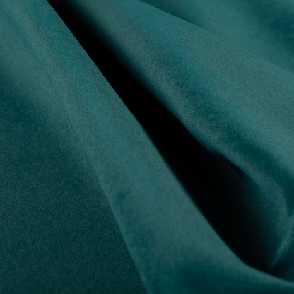 Peru Moleskin Plain Velvet Water Repellent Treated Material Peacock Blue Colour Upholstery Fabric CTR-1746 - Roman Blinds