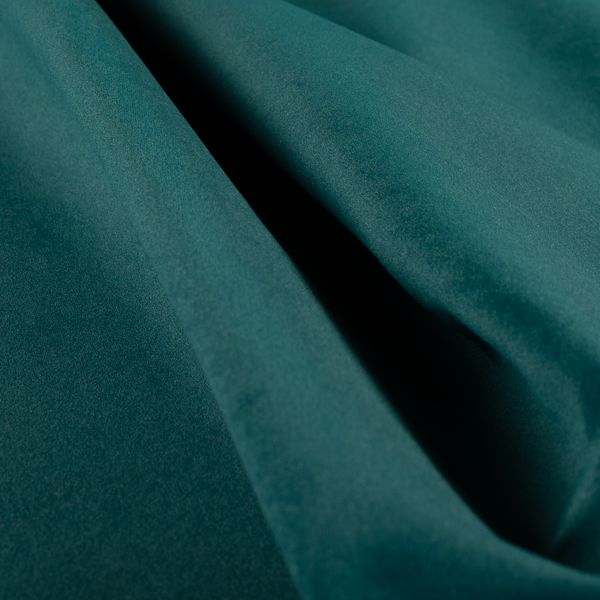 Peru Moleskin Plain Velvet Water Repellent Treated Material Peacock Blue Colour Upholstery Fabric CTR-1746 - Made To Measure Curtains