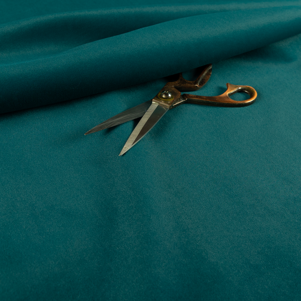 Peru Moleskin Plain Velvet Water Repellent Treated Material Peacock Blue Colour Upholstery Fabric CTR-1746 - Roman Blinds