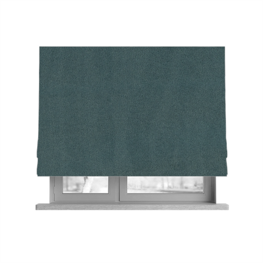 Peru Moleskin Plain Velvet Water Repellent Treated Material Stone Blue Colour Upholstery Fabric CTR-1747 - Roman Blinds