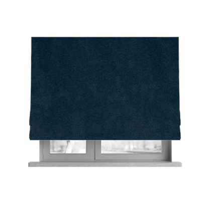 Peru Moleskin Plain Velvet Water Repellent Treated Material Navy Blue Colour Upholstery Fabric CTR-1749 - Roman Blinds