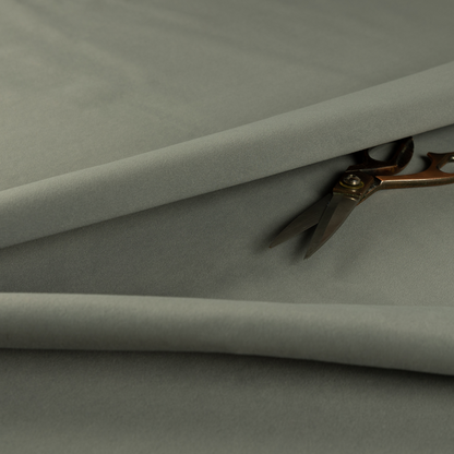 Peru Moleskin Plain Velvet Water Repellent Treated Material Grey Colour Upholstery Fabric CTR-1751 - Roman Blinds