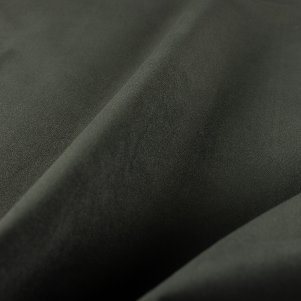 Peru Moleskin Plain Velvet Water Repellent Treated Material Charcoal Grey Colour Upholstery Fabric CTR-1752 - Roman Blinds