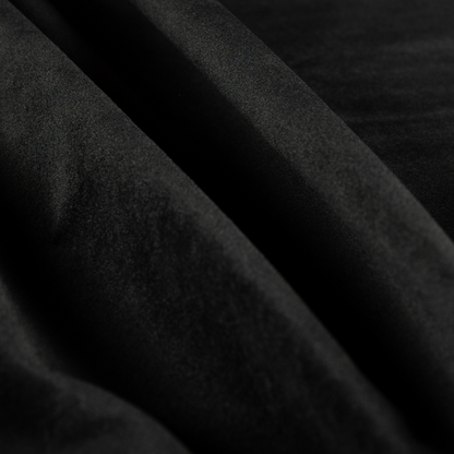 Peru Moleskin Plain Velvet Water Repellent Treated Material Black Colour Upholstery Fabric CTR-1753 - Roman Blinds