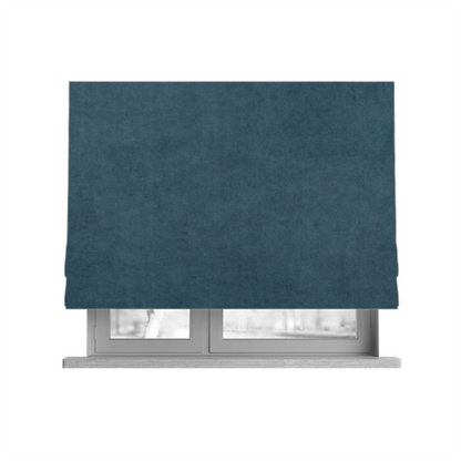 Trafalgar Velvet Clean Easy Blue Upholstery Fabric CTR-1766 - Roman Blinds