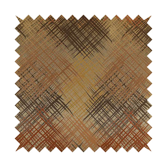 Milano Collection Brown Colours In Abstract Pattern Chenille Furnishing Fabric CTR-177