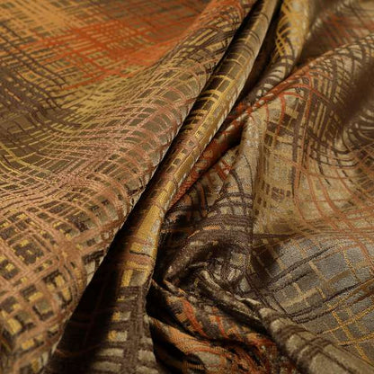 Milano Collection Brown Colours In Abstract Pattern Chenille Furnishing Fabric CTR-177 - Handmade Cushions