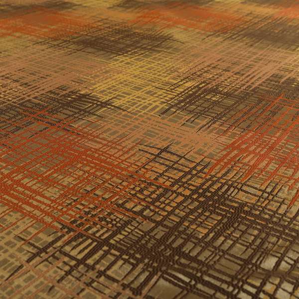 Milano Collection Brown Colours In Abstract Pattern Chenille Furnishing Fabric CTR-177 - Roman Blinds