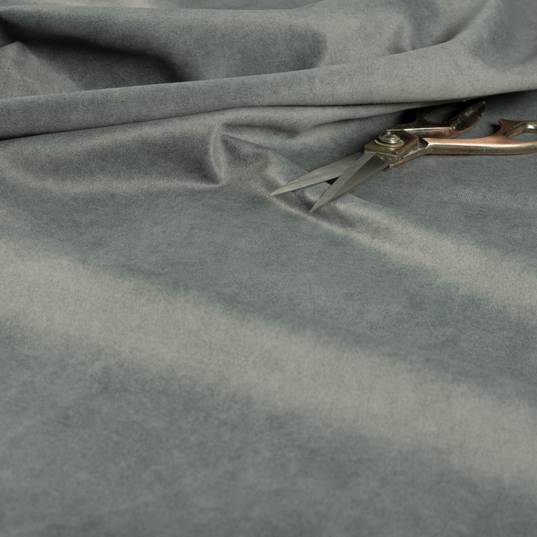 Trafalgar Velvet Clean Easy Grey Upholstery Fabric CTR-1773 - Roman Blinds