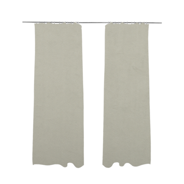 Norfolk Soft Velour Material Cream Colour Upholstery Fabric CTR-1774 - Made To Measure Curtains