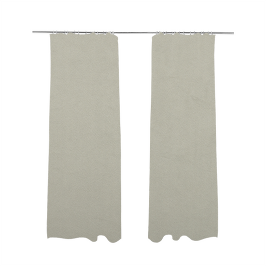 Norfolk Soft Velour Material Cream Colour Upholstery Fabric CTR-1774 - Made To Measure Curtains