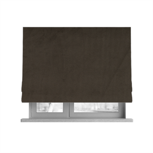 Norfolk Soft Velour Material Coffee Brown Colour Upholstery Fabric CTR-1777 - Roman Blinds