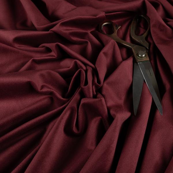 Norfolk Soft Velour Material Burgundy Colour Upholstery Fabric CTR-1784 - Made To Measure Curtains