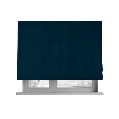 Norfolk Soft Velour Material Navy Blue Colour Upholstery Fabric CTR-1787 - Roman Blinds