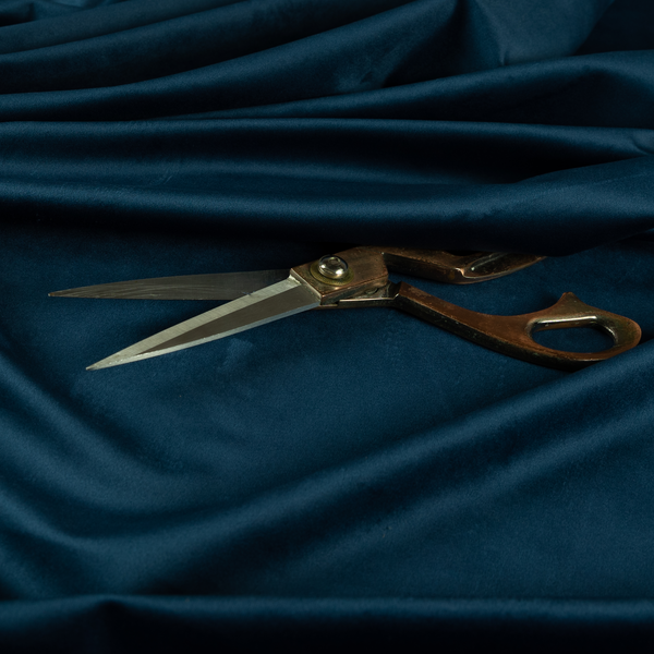 Norfolk Soft Velour Material Navy Blue Colour Upholstery Fabric CTR-1787 - Made To Measure Curtains