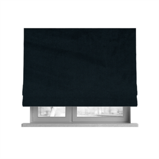 Norfolk Soft Velour Material Midnight Blue Colour Upholstery Fabric CTR-1788 - Roman Blinds