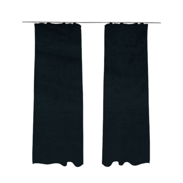 Norfolk Soft Velour Material Midnight Blue Colour Upholstery Fabric CTR-1788 - Made To Measure Curtains