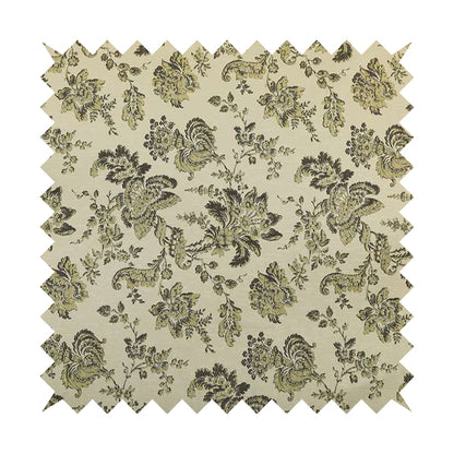 Mumbai Raised Textured Chenille Green Colour Floral Pattern Upholstery Fabric CTR-179 - Roman Blinds