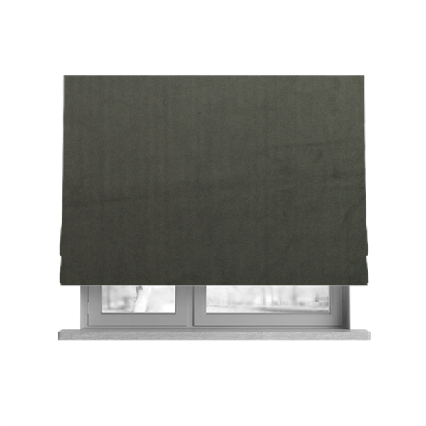 Norfolk Soft Velour Material Charcoal Grey Colour Upholstery Fabric CTR-1794 - Roman Blinds