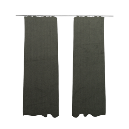 Norfolk Soft Velour Material Charcoal Grey Colour Upholstery Fabric CTR-1794 - Made To Measure Curtains