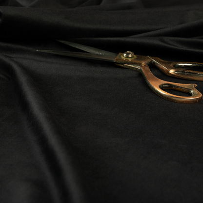 Norfolk Soft Velour Material Black Colour Upholstery Fabric CTR-1795