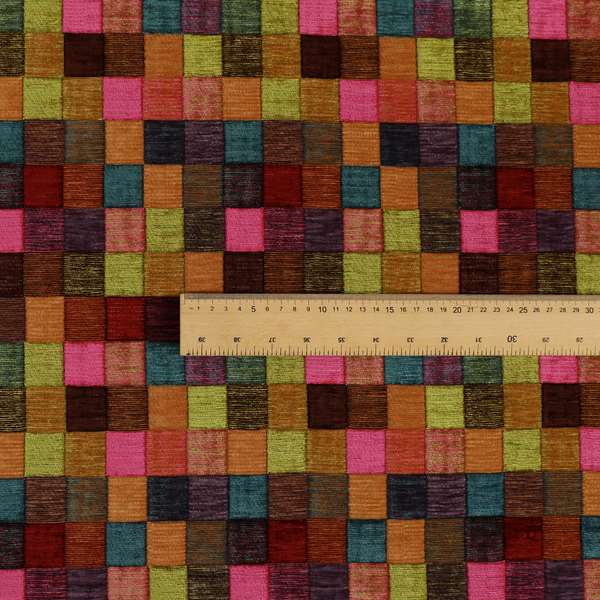 Rapunzel Patchwork Pattern Fabric Collection Designer Furnishing Fabrics CTR-18 - Roman Blinds