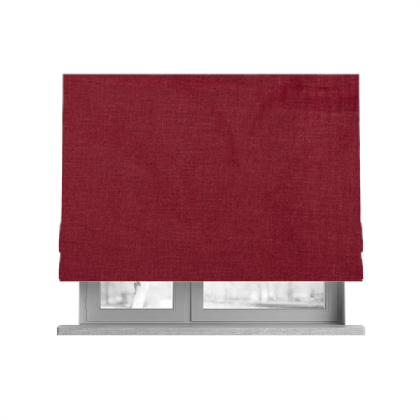 Barbados Plain Velvet Water Repellent Red Upholstery Fabric CTR-1804 - Roman Blinds