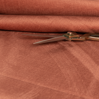 Barbados Plain Velvet Water Repellent Orange Upholstery Fabric CTR-1805 - Made To Measure Curtains