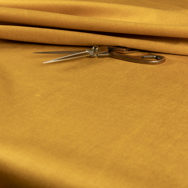 Barbados Plain Velvet Water Repellent Yellow Upholstery Fabric CTR-1806 - Roman Blinds