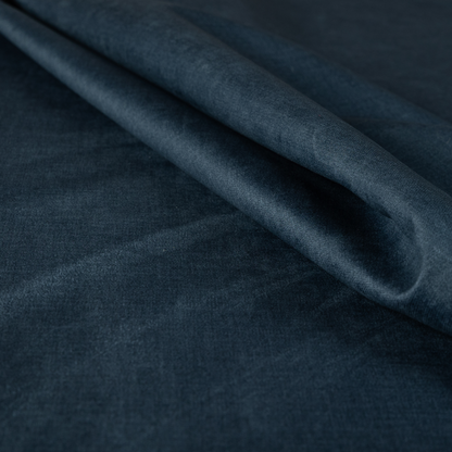 Barbados Plain Velvet Water Repellent Blue Upholstery Fabric CTR-1808 - Roman Blinds