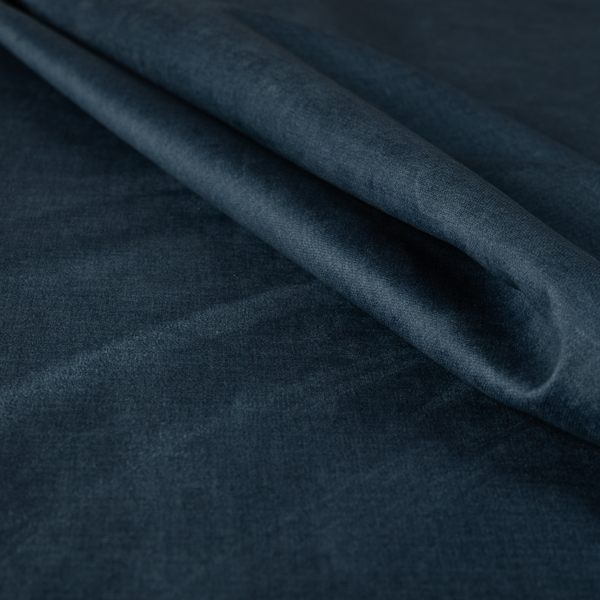 Barbados Plain Velvet Water Repellent Blue Upholstery Fabric CTR-1808 - Made To Measure Curtains