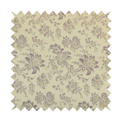 Mumbai Raised Textured Chenille Lilac Colour Floral Pattern Upholstery Fabric CTR-181 - Roman Blinds