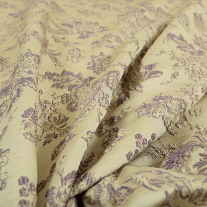 Mumbai Raised Textured Chenille Lilac Colour Floral Pattern Upholstery Fabric CTR-181 - Roman Blinds