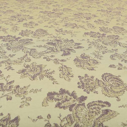 Mumbai Raised Textured Chenille Lilac Colour Floral Pattern Upholstery Fabric CTR-181 - Roman Blinds