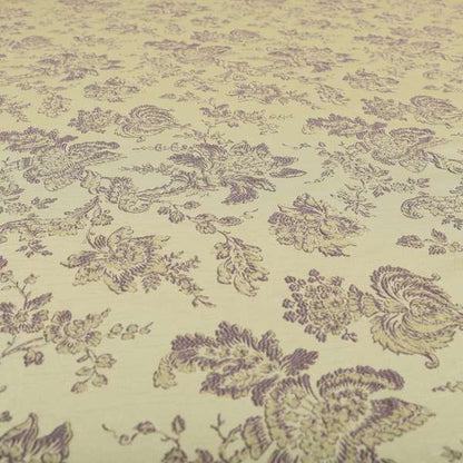Mumbai Raised Textured Chenille Lilac Colour Floral Pattern Upholstery Fabric CTR-181