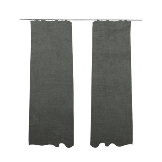 Barbados Plain Velvet Water Repellent Grey Upholstery Fabric CTR-1811 - Made To Measure Curtains