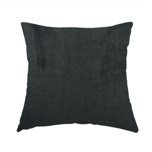 Barbados Plain Velvet Water Repellent Black Upholstery Fabric CTR-1813 - Handmade Cushions