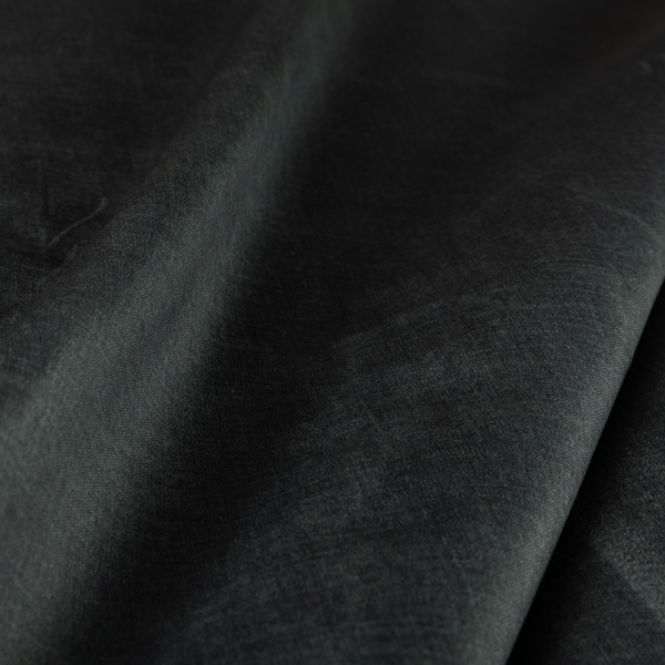 Barbados Plain Velvet Water Repellent Black Upholstery Fabric CTR-1813 - Made To Measure Curtains