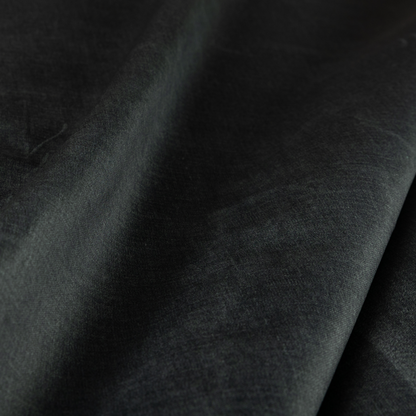 Barbados Plain Velvet Water Repellent Black Upholstery Fabric CTR-1813 - Made To Measure Curtains