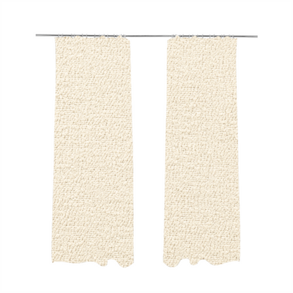 Purlwell Boucle Chenille Material Cream Colour Upholstery Fabric CTR-1814 - Made To Measure Curtains