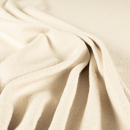 Purlwell Boucle Chenille Material Cream Colour Upholstery Fabric CTR-1814 - Made To Measure Curtains