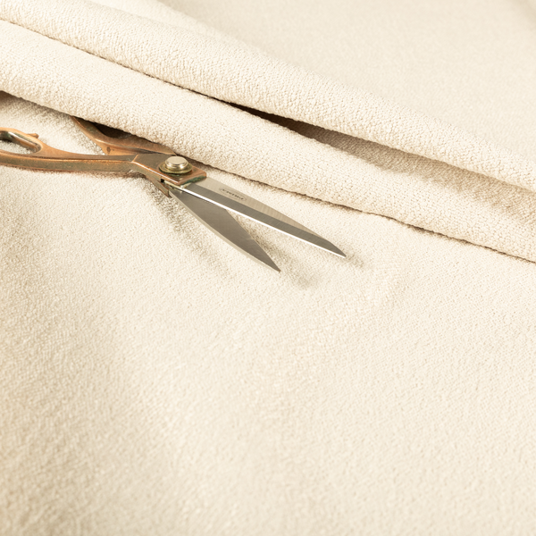 Purlwell Boucle Chenille Material Cream Colour Upholstery Fabric CTR-1814 - Made To Measure Curtains