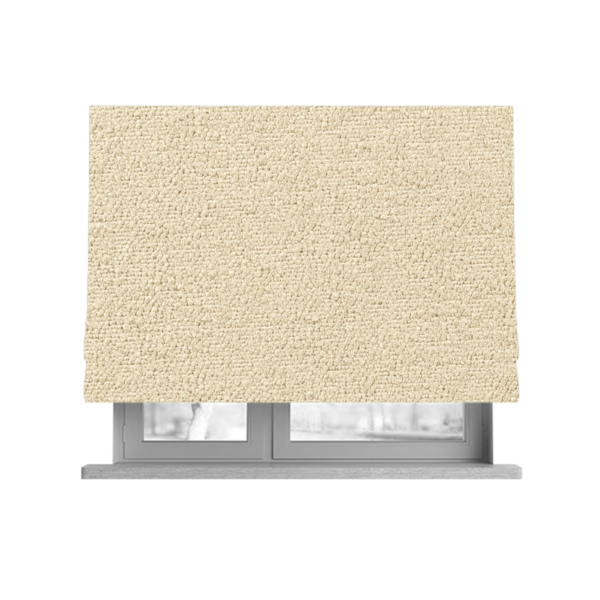 Purlwell Boucle Chenille Material Beige Colour Upholstery Fabric CTR-1817 - Roman Blinds