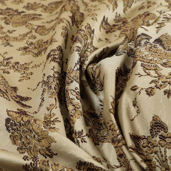 Mumbai Raised Textured Chenille Purple Colour Floral Pattern Upholstery Fabric CTR-182 - Made To Measure Curtains