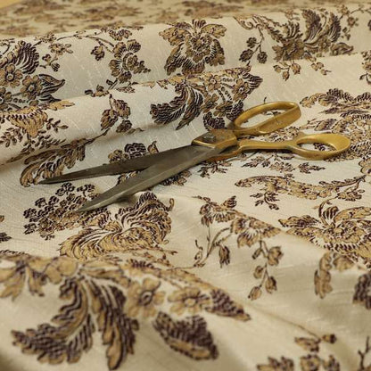 Mumbai Raised Textured Chenille Purple Colour Floral Pattern Upholstery Fabric CTR-182 - Roman Blinds